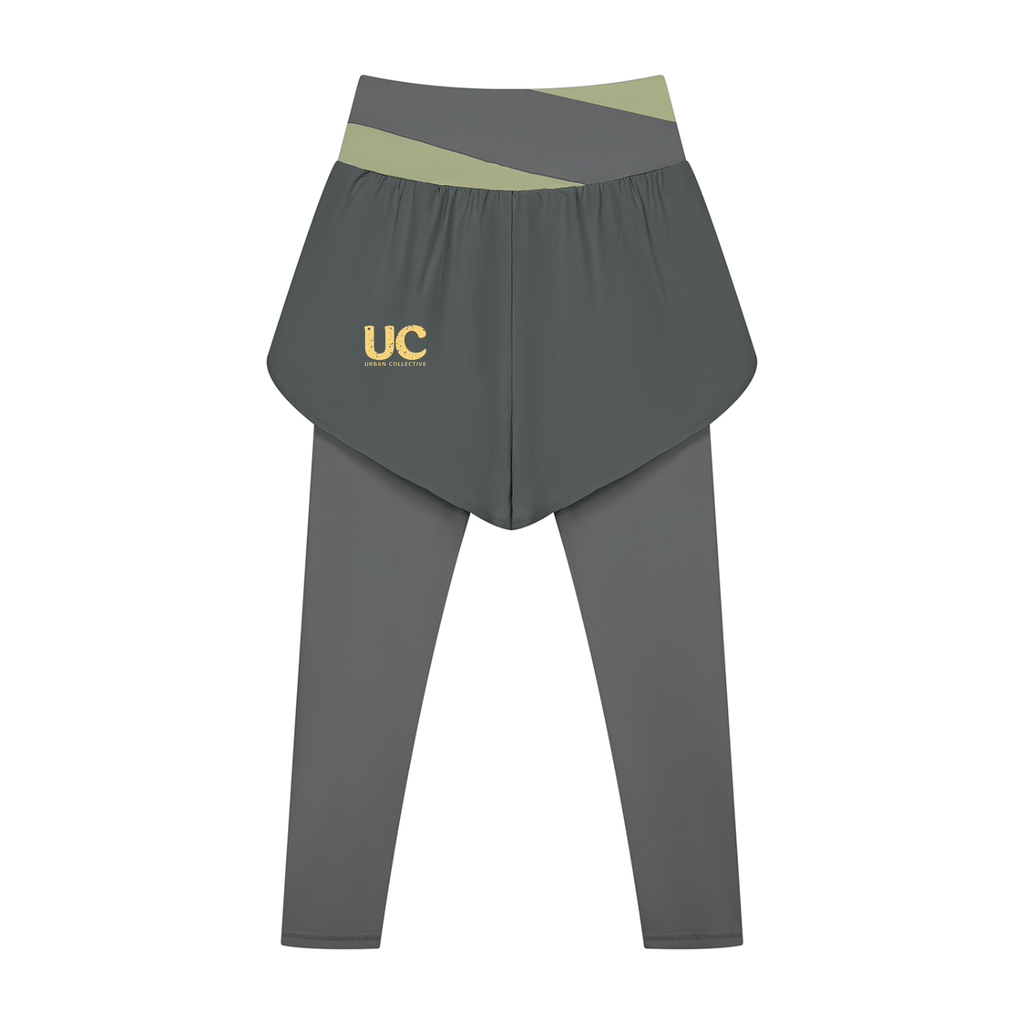 "Urban Culture Athletics" Women's Paneled High Waisted Yoga Leggings