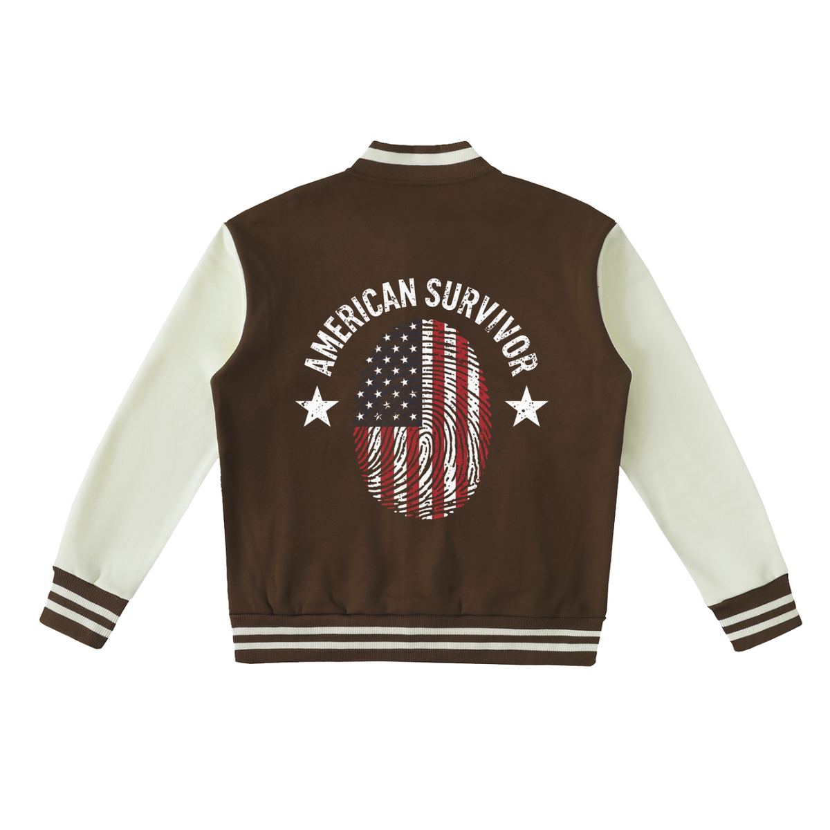 "American Survivor" Two-Tone Fleeced Varsity Jacket