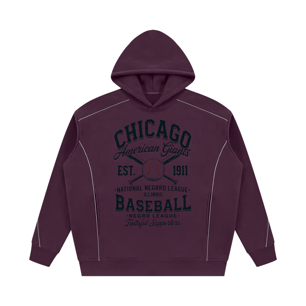 "Chicago Giants" Unisex Oversized Piping Fleece Hoodie