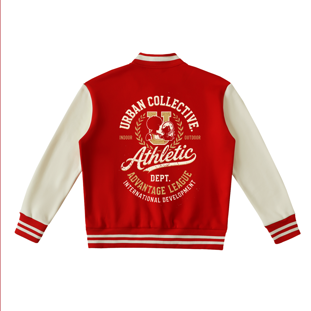 "Urban Collective Athletics" Two-Tone Fleeced Varsity Jacket