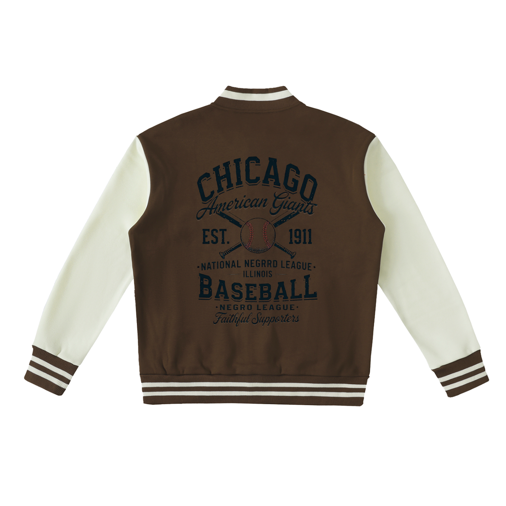 "Chicago Giants Baseball" Two-Tone Fleeced Varsity Jacket