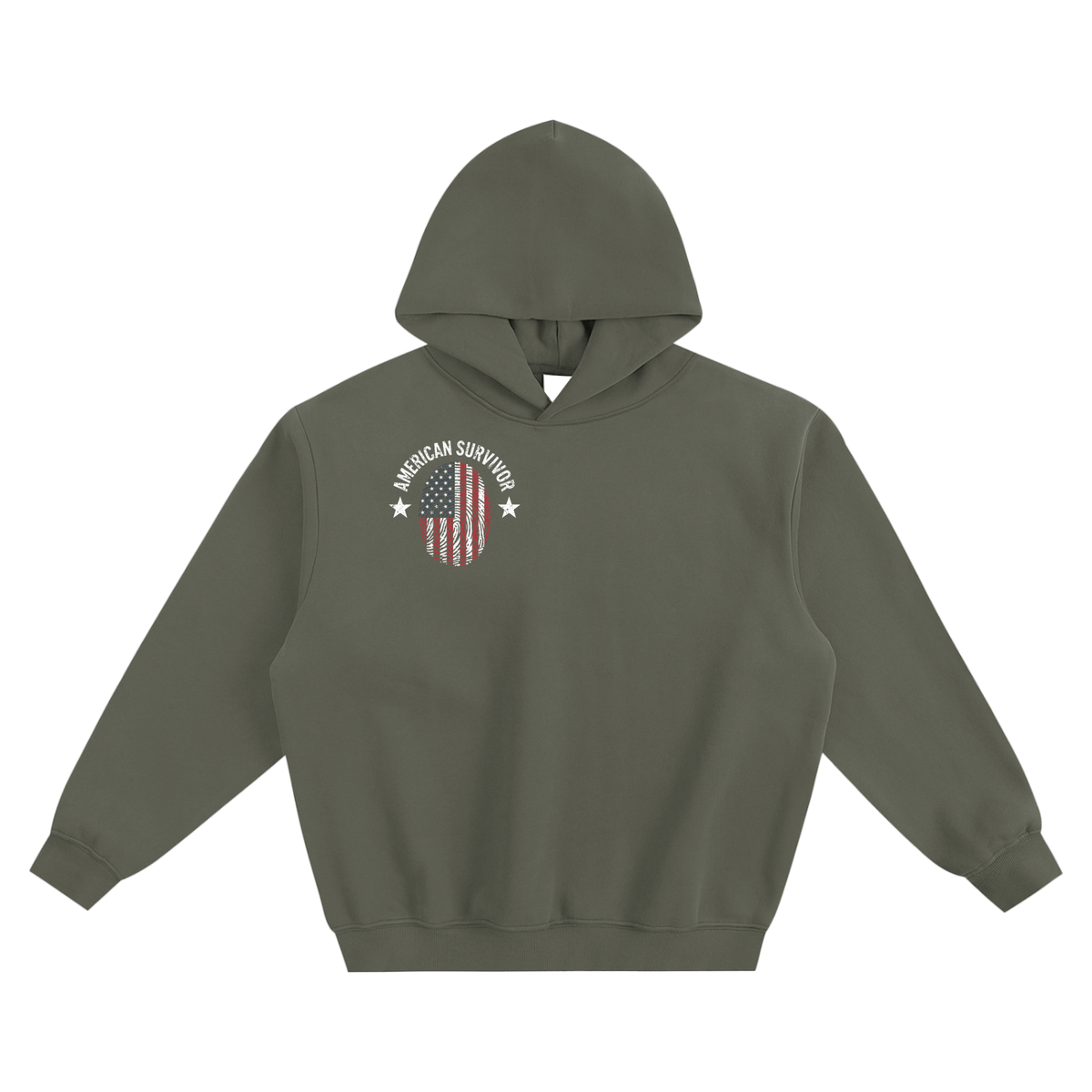 "American Survivor" Fleeced Boxy Hoodie
