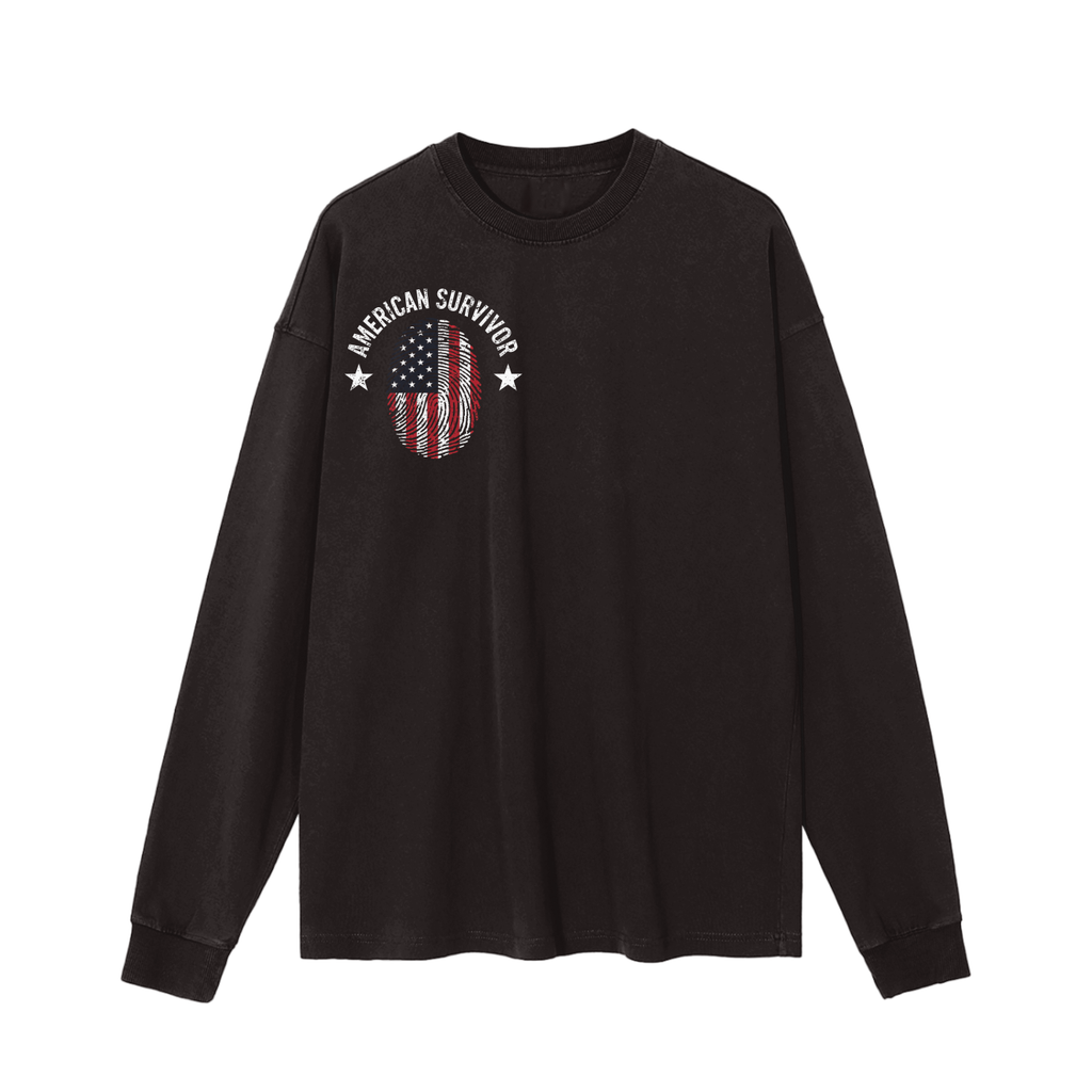 "American Survivor" Vintage Washed Long Sleeve T-Shirt
