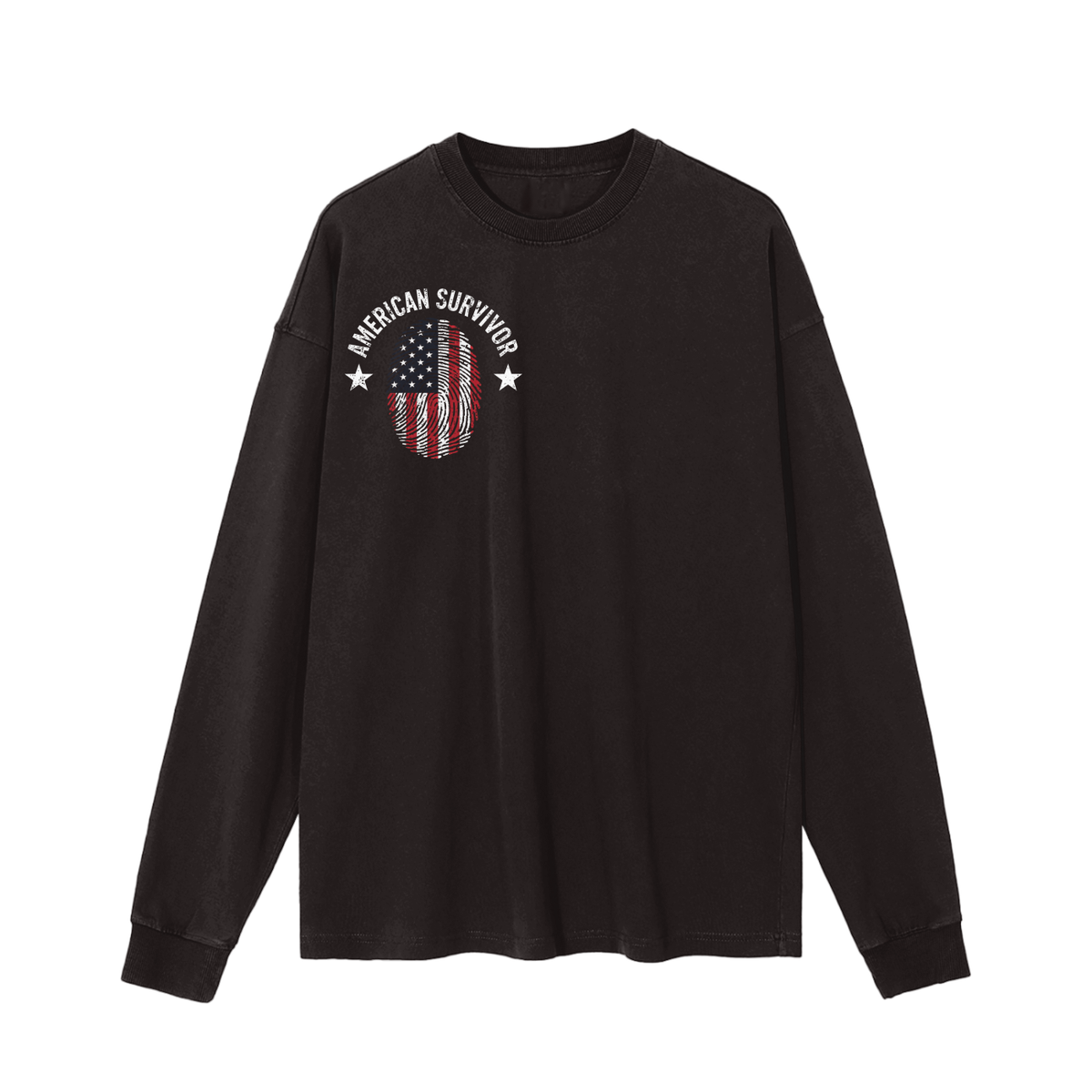 "American Survivor" Vintage Washed Long Sleeve T-Shirt