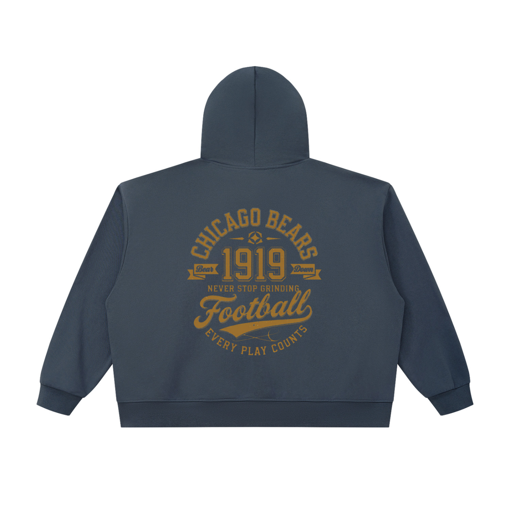"Chicago Bears" Unisex Oversized Chunky-Zip Boxy Hoodie