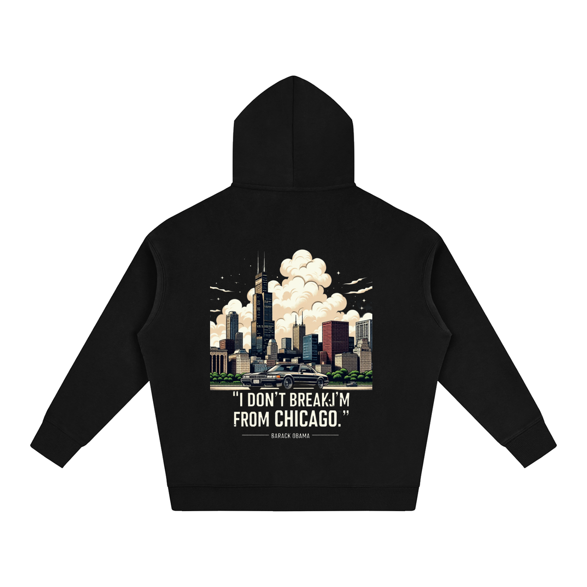 "Obama Quote" Oversize Fleeced Hoodie
