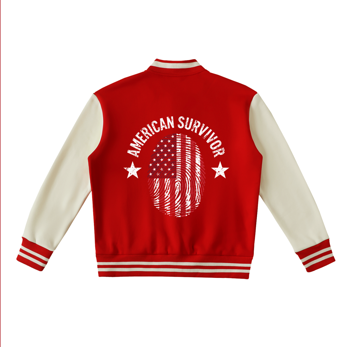 "American Survivor" Two-Tone Fleeced Varsity Jacket