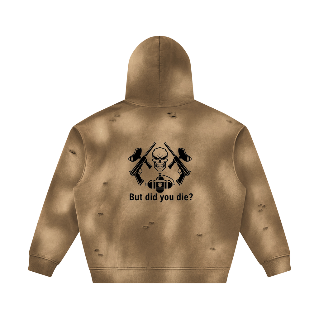 "urban collective foliage" Unisex Sunfade Frayed Fleece Hoodie