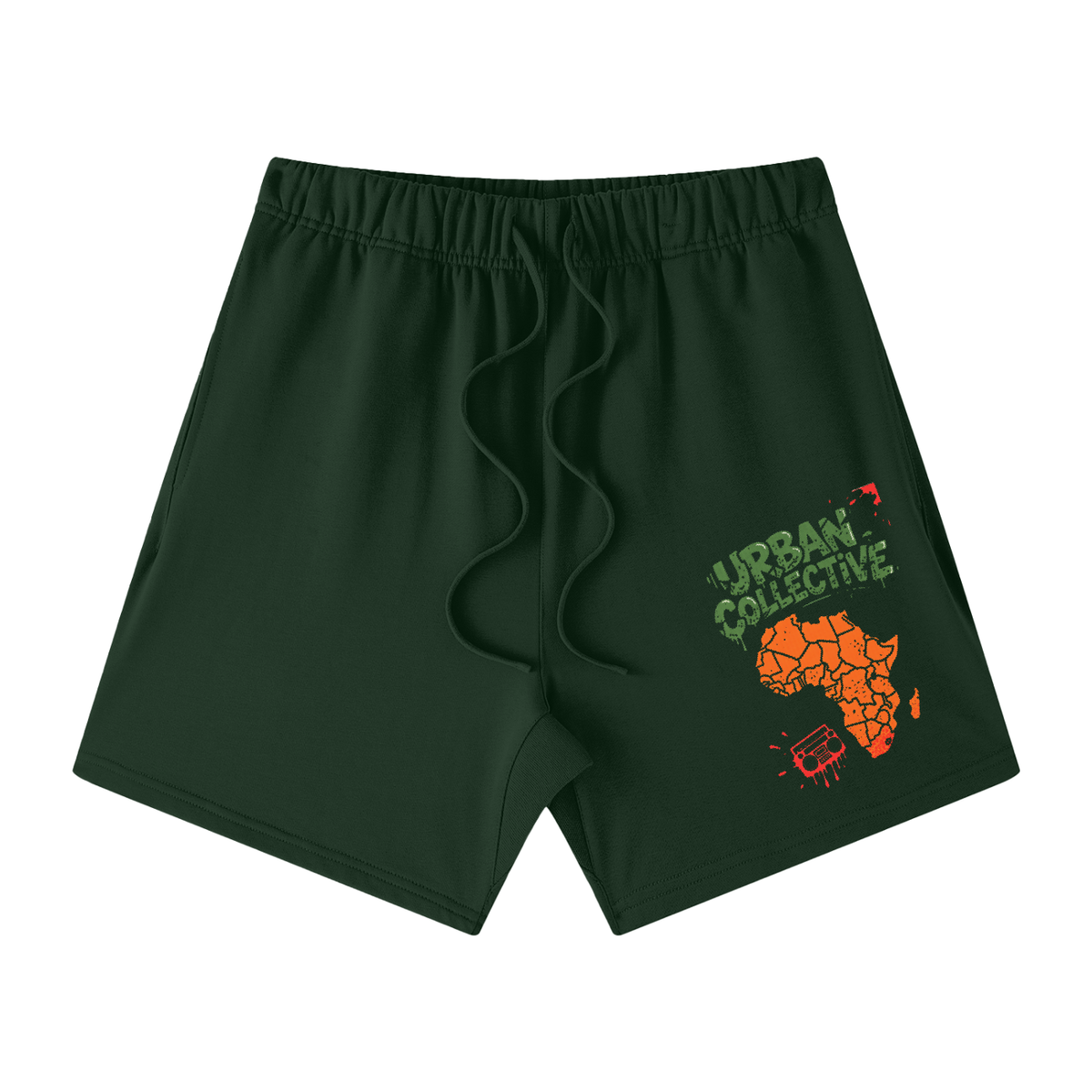 "Urban collective Athletics" Unisex Earth Tone Loose Fit Cotton Shorts