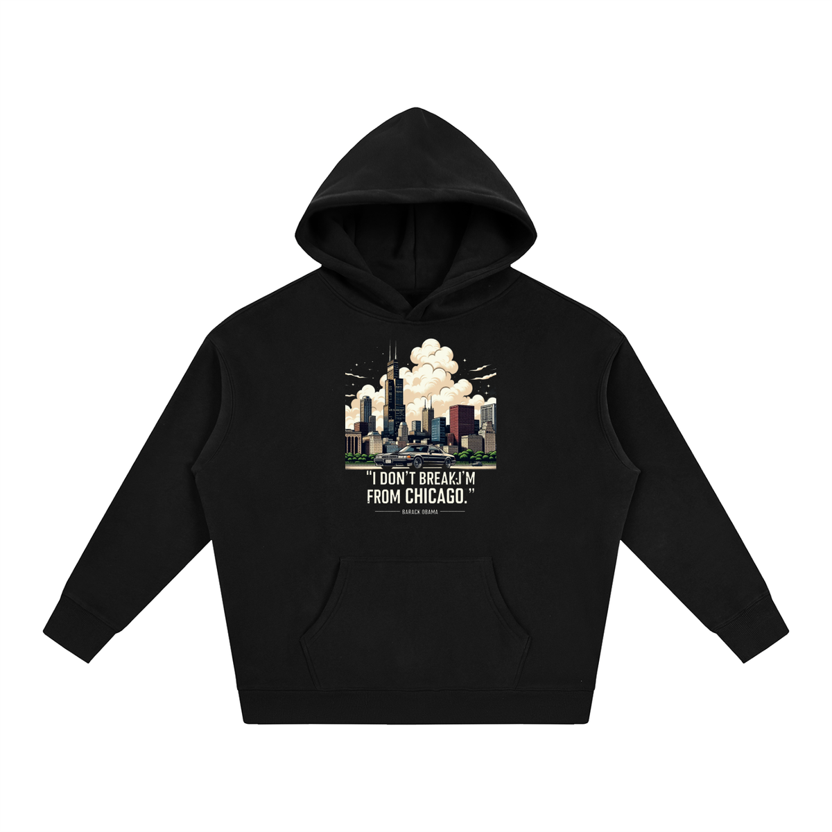 "Obama Quote" Oversize Fleeced Hoodie